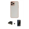 MARSİLYAN™- iPhone 14 Pro Kılıf Ahenk Çizgi Serisi - Siyah 3D Antistatik Hayalet Cam Ekran Koruyucu + Raze Metal Kamera Lens - GD