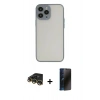 MARSİLYAN™- iPhone 14 Pro Kılıf Ahenk Çizgi Serisi - Siyah 3D Antistatik Hayalet Cam Ekran Koruyucu + Raze Metal Kamera Lens - GD