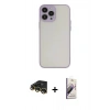 MARSİLYAN™- iPhone 14 Pro Kılıf Ahenk Çizgi Serisi - Siyah Bilvis 3D Mat Cam Ekran Koruyucu + Raze Metal Kamera Lens - GD