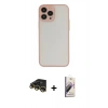 MARSİLYAN™- iPhone 14 Pro Kılıf Ahenk Çizgi Serisi - Siyah Bilvis 3D Mat Cam Ekran Koruyucu + Raze Metal Kamera Lens - GD