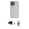 MARSİLYAN™- iPhone 14 Pro Kılıf Ahenk Çizgi Serisi - Siyah Bilvis 3D Mat Cam Ekran Koruyucu + Raze Metal Kamera Lens - GD