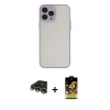 MARSİLYAN™- iPhone 14 Pro Kılıf Ahenk Çizgi Serisi - Siyah Buffer Cam Ekran Koruyucu + Raze Metal Kamera Lens - GD