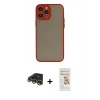 MARSİLYAN™- iPhone 14 Pro Kılıf Ahenk Çizgi Serisi - Siyah Mat Seramik Nano Ekran Koruyucu + Raze Metal Kamera Lens - GD