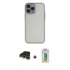 MARSİLYAN™- iPhone 14 Pro Kılıf Ahenk Çizgi Serisi - Siyah Polymer Nano Ekran Koruyucu + Raze Metal Kamera Lens - GD