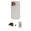 MARSİLYAN™- iPhone 14 Pro Kılıf Ahenk Çizgi Serisi - Siyah Polymer Nano Ekran Koruyucu + Raze Metal Kamera Lens - GD