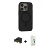 MARSİLYAN™- iPhone 14 Pro Kılıf Ahenk Form Serisi - Şeffaf Pasifik Cam Ekran Koruyucu + Raze Metal Kamera Lens - GD