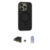 MARSİLYAN™- iPhone 14 Pro Kılıf Ahenk Form Serisi - Siyah Joko Magic 5D Cam + Gold Raze Metal Kamera Lens