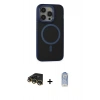 MARSİLYAN™- iPhone 14 Pro Kılıf Ahenk Form Serisi - Siyah Joko Magic 5D Cam + Gold Raze Metal Kamera Lens