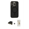 MARSİLYAN™- iPhone 14 Pro Kılıf Ahenk Form Serisi - Siyah Mat Seramik Nano Ekran Koruyucu + Raze Metal Kamera Lens - GD