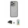 MARSİLYAN™- iPhone 14 Pro Kılıf Ahenk Form Serisi - Siyah Polymer Nano Ekran Koruyucu + Raze Metal Kamera Lens - GD