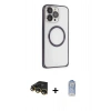 MARSİLYAN™- iPhone 14 Pro Kılıf Ahenk Işık Serisi - Siyah Joko Magic 5D Cam + Raze Metal Kamera Lens - GD