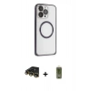 MARSİLYAN™- iPhone 14 Pro Kılıf Ahenk Işık Serisi - Siyah Joko Magic 5D Hayalet Cam + Raze Metal Kamera Lens - GD