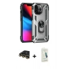 MARSİLYAN™- iPhone 14 Pro Kılıf Ahenk Klasik Koleksiyonu - Şeffaf Pasifik Cam Ekran Koruyucu + Gold Raze Metal Kamera Lens