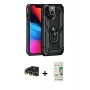 MARSİLYAN™- iPhone 14 Pro Kılıf Ahenk Klasik Koleksiyonu - Siyah 20D Premium Cam Ekran Koruyucu + Raze Metal Kamera Lens - GD