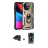 MARSİLYAN™- iPhone 14 Pro Kılıf Ahenk Klasik Koleksiyonu - Siyah 360 Mat Full Body Arka Koruyucu + Raze Metal Kamera Lens - GD