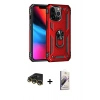 MARSİLYAN™- iPhone 14 Pro Kılıf Ahenk Klasik Koleksiyonu - Siyah Bilvis 3D Mat Cam Ekran Koruyucu + Gold Raze Metal Kamera Lens