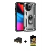 MARSİLYAN™- iPhone 14 Pro Kılıf Ahenk Klasik Koleksiyonu - Siyah Buffer Cam Ekran Koruyucu + Raze Metal Kamera Lens - GD