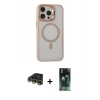 MARSİLYAN™- iPhone 14 Pro Kılıf Ahenk Klasik Özel Seri - Siyah 360 Mat Full Body Arka Koruyucu + Raze Metal Kamera Lens - GD