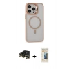 MARSİLYAN™- iPhone 14 Pro Kılıf Ahenk Klasik Özel Seri - Siyah 6D Mat Seramik Hayalet Nano Ekran Koruyucu + Raze Metal Kamera Lens - GD