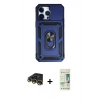 MARSİLYAN™- iPhone 14 Pro Kılıf Ahenk Klasik - Siyah 20D Premium Cam Ekran Koruyucu + Raze Metal Kamera Lens - GD