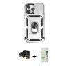 MARSİLYAN™- iPhone 14 Pro Kılıf Ahenk Klasik - Siyah 20D Premium Cam Ekran Koruyucu + Raze Metal Kamera Lens - GD