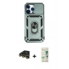 MARSİLYAN™- iPhone 14 Pro Kılıf Ahenk Klasik - Siyah 20D Premium Cam Ekran Koruyucu + Raze Metal Kamera Lens - GD