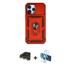 MARSİLYAN™- iPhone 14 Pro Kılıf Ahenk Klasik - Siyah 3D Antistatik Cam Ekran Koruyucu + Raze Metal Kamera Lens - GD