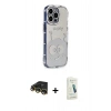 MARSİLYAN™- iPhone 14 Pro Kılıf Ahenk Modern Serisi - Şeffaf Pasifik Cam Ekran Koruyucu + Raze Metal Kamera Lens - GD
