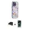 MARSİLYAN™- iPhone 14 Pro Kılıf Ahenk Modern Serisi - Siyah 360 Mat Full Body Arka Koruyucu + Raze Metal Kamera Lens - GD