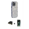 MARSİLYAN™- iPhone 14 Pro Kılıf Ahenk Modern Serisi - Siyah 360 Mat Full Body Arka Koruyucu + Raze Metal Kamera Lens - GD