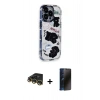 MARSİLYAN™- iPhone 14 Pro Kılıf Ahenk Modern Serisi - Siyah 3D Antistatik Hayalet Cam Ekran Koruyucu + Raze Metal Kamera Lens - GD