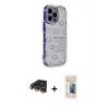 MARSİLYAN™- iPhone 14 Pro Kılıf Ahenk Modern Serisi - Siyah 6D Mat Seramik Hayalet Nano Ekran Koruyucu + Raze Metal Kamera Lens - GD