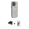 MARSİLYAN™- iPhone 14 Pro Kılıf Ahenk Modern Serisi - Siyah Bilvis 3D Mat Cam Ekran Koruyucu + Raze Metal Kamera Lens - GD