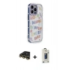MARSİLYAN™- iPhone 14 Pro Kılıf Ahenk Modern Serisi - Siyah Bilvis Hayalet Cam Ekran Koruyucu + Raze Metal Kamera Lens - GD