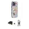 MARSİLYAN™- iPhone 14 Pro Kılıf Ahenk Modern Serisi - Siyah Bilvis Hayalet Cam Ekran Koruyucu + Raze Metal Kamera Lens - GD