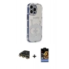 MARSİLYAN™- iPhone 14 Pro Kılıf Ahenk Modern Serisi - Siyah Buffer Hayalet Cam Ekran Koruyucu + Raze Metal Kamera Lens - GD