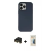 MARSİLYAN™- iPhone 14 Pro Kılıf Ahenk Serisi - Siyah 6D Mat Seramik Hayalet Nano Ekran Koruyucu + Gold Raze Metal Kamera Lens
