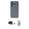 MARSİLYAN™- iPhone 14 Pro Kılıf Ahenk Serisi - Siyah 6D Mat Seramik Hayalet Nano Ekran Koruyucu + Gold Raze Metal Kamera Lens