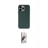 MARSİLYAN™- iPhone 14 Pro Kılıf Ahenk Serisi - Siyah Bilvis 3D Mat Cam Ekran Koruyucu