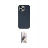 MARSİLYAN™- iPhone 14 Pro Kılıf Ahenk Serisi - Siyah Bilvis 3D Mat Cam Ekran Koruyucu