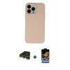 MARSİLYAN™- iPhone 14 Pro Kılıf Ahenk Serisi - Siyah Buffer Hayalet Cam Ekran Koruyucu + Raze Metal Kamera Lens - GD