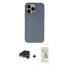 MARSİLYAN™- iPhone 14 Pro Kılıf Ahenk Serisi - Siyah Mat Seramik Nano Ekran Koruyucu + Raze Metal Kamera Lens - GD