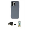 MARSİLYAN™- iPhone 14 Pro Kılıf Ahenk Serisi - Siyah Polymer Nano Ekran Koruyucu + Raze Metal Kamera Lens - GD