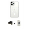MARSİLYAN™- iPhone 14 Pro Kılıf Ahenk Yansıma Prime - Siyah Bilvis Hayalet Cam Ekran Koruyucu + Raze Metal Kamera Lens - GD