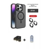 MARSİLYAN™- iPhone 14 Pro Kılıf Akış Form - Siyah Joko Magic 5D Cam + Raze Metal Kamera Lens - GD