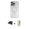 MARSİLYAN™- iPhone 14 Pro Kılıf Akış Minimal Özel Seri - Siyah 20D Premium Cam Ekran Koruyucu + Raze Metal Kamera Lens - GD