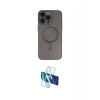 MARSİLYAN™- iPhone 14 Pro Kılıf Akış Minimal Özel Seri - Siyah 3D Antistatik Cam Ekran Koruyucu