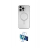 MARSİLYAN™- iPhone 14 Pro Kılıf Akış Minimal Özel Seri - Siyah 3D Antistatik Cam Ekran Koruyucu
