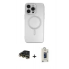 MARSİLYAN™- iPhone 14 Pro Kılıf Akış Minimal Özel Seri - Siyah Bilvis Hayalet Cam Ekran Koruyucu + Raze Metal Kamera Lens - GD