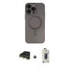 MARSİLYAN™- iPhone 14 Pro Kılıf Akış Minimal Özel Seri - Siyah Bilvis Hayalet Cam Ekran Koruyucu + Raze Metal Kamera Lens - GD